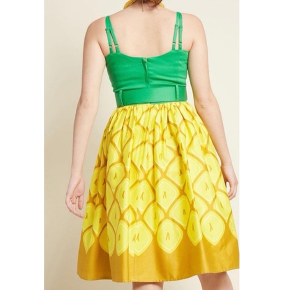 ModCloth x Collectif Jade Pineapple Pin-Up Colada Swing Dress UK 22 // US 18 2X - Picture 7 of 13